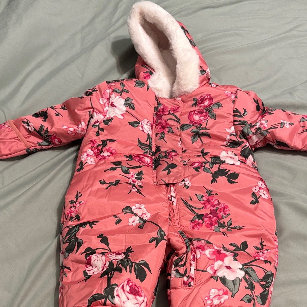 The Children's Place Pink Floral Puffer Jacket